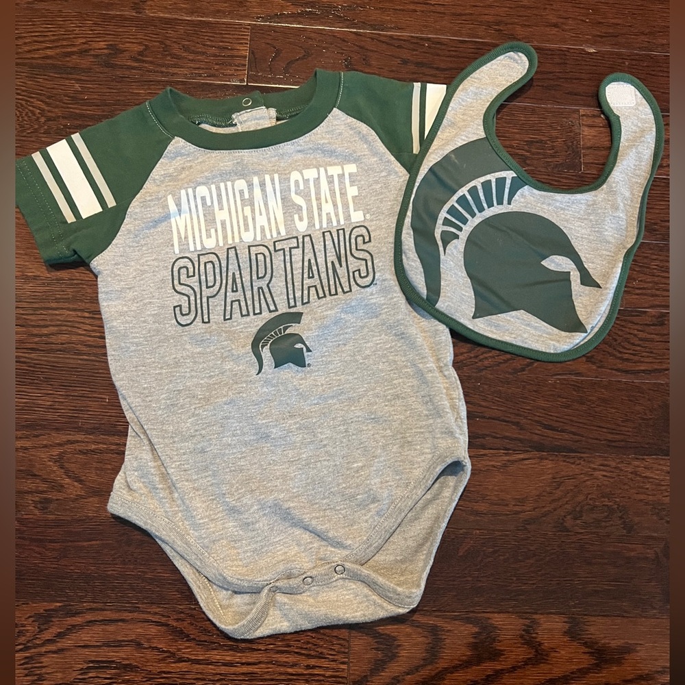 Michigan State Spartans Infant Onesie & Bib Size 24 months